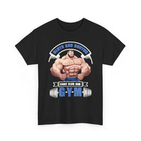 Gym T-Shirt — "Strong & Unstoppable: Built by the Gym" Muscle Fitness Tee