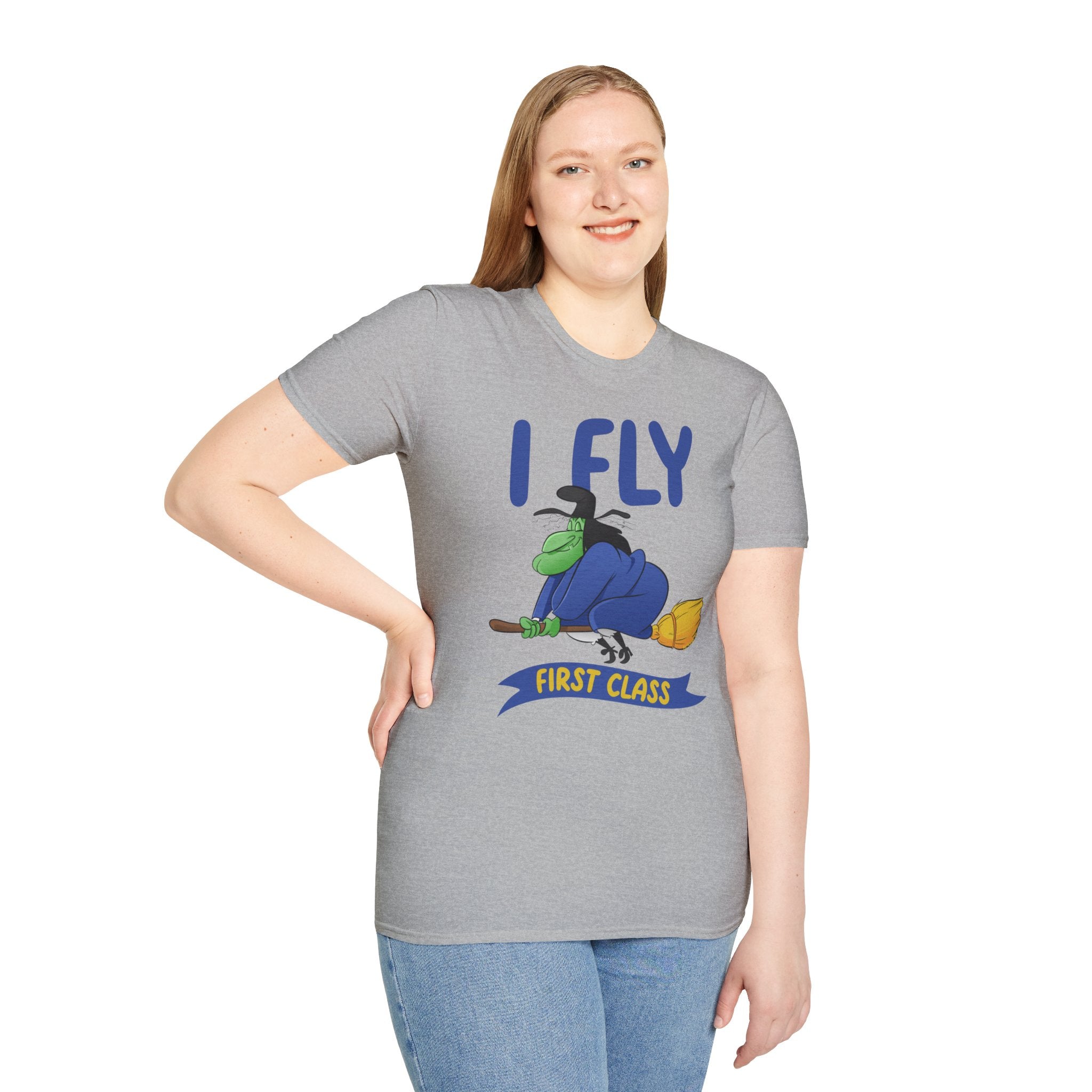 I Fly First Class T‑Shirt — Funny Travel Graphic Tee
