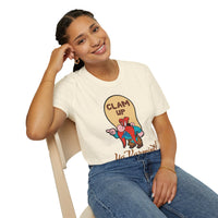Graphic T-Shirt — 'Clam Up Ya Varmint!' Yosemite-Style Cartoon Tee