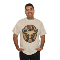 Red Revolver Graphic T-Shirt — Retro Western Guns Emblem