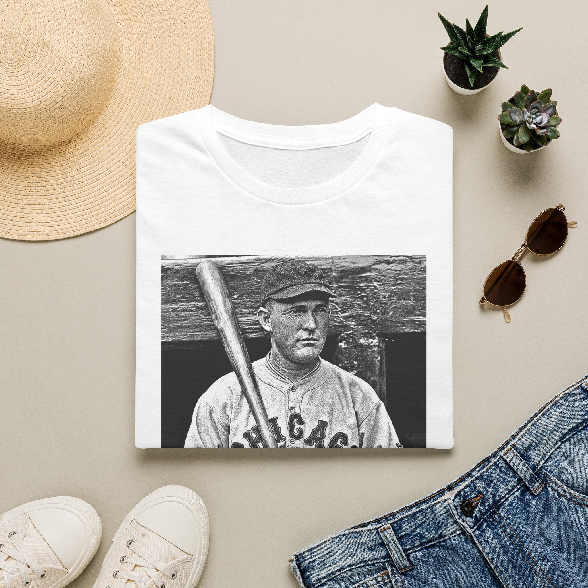 Vintage Cricket Player Photo T-Shirt — Retro Sports Tee