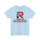 Red Revolver Logo Tee — Retro Gun Cylinder Graphic T-Shirt