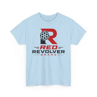 Red Revolver Logo Tee — Retro Gun Cylinder Graphic T-Shirt