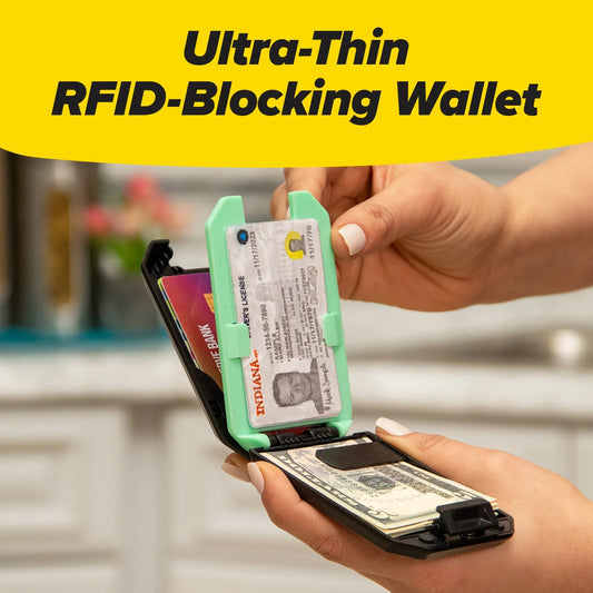 Slim Mint Wallet Ultra-Thin RFID-Blocking, AS-SEEN-ON-TV, ID Theft Protection