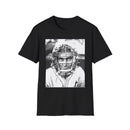 Baseball Catcher Portrait T-Shirt — Vintage Black & White Sports Tee