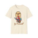 Graphic T-Shirt — 'Clam Up Ya Varmint!' Yosemite-Style Cartoon Tee