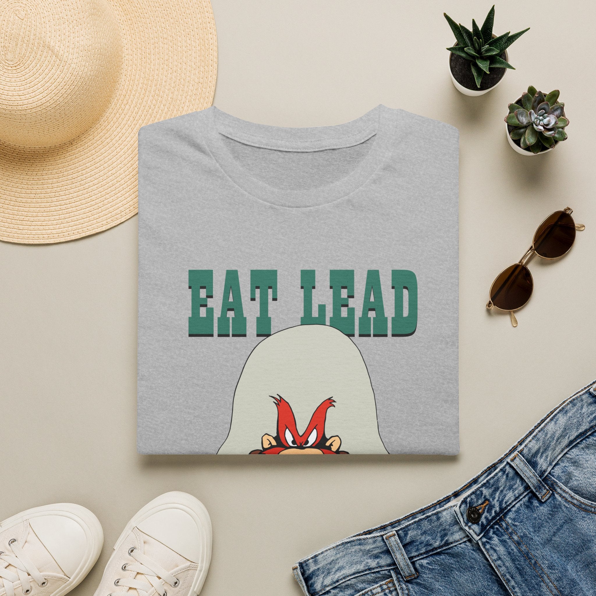 Eat Lead Looney Tunes T-Shirt — Yosemite Sam 'You Varmint' Retro Cartoon Tee