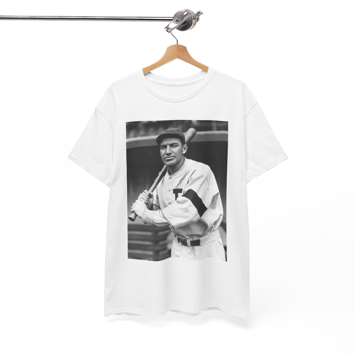 Retro Baseball Player T-Shirt - Old School Black & White Classic Legend Tee