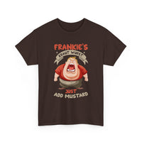 Frankie's Kraut Wurst Funny Graphic Tee — "Just Add Mustard" Novelty T-Shirt