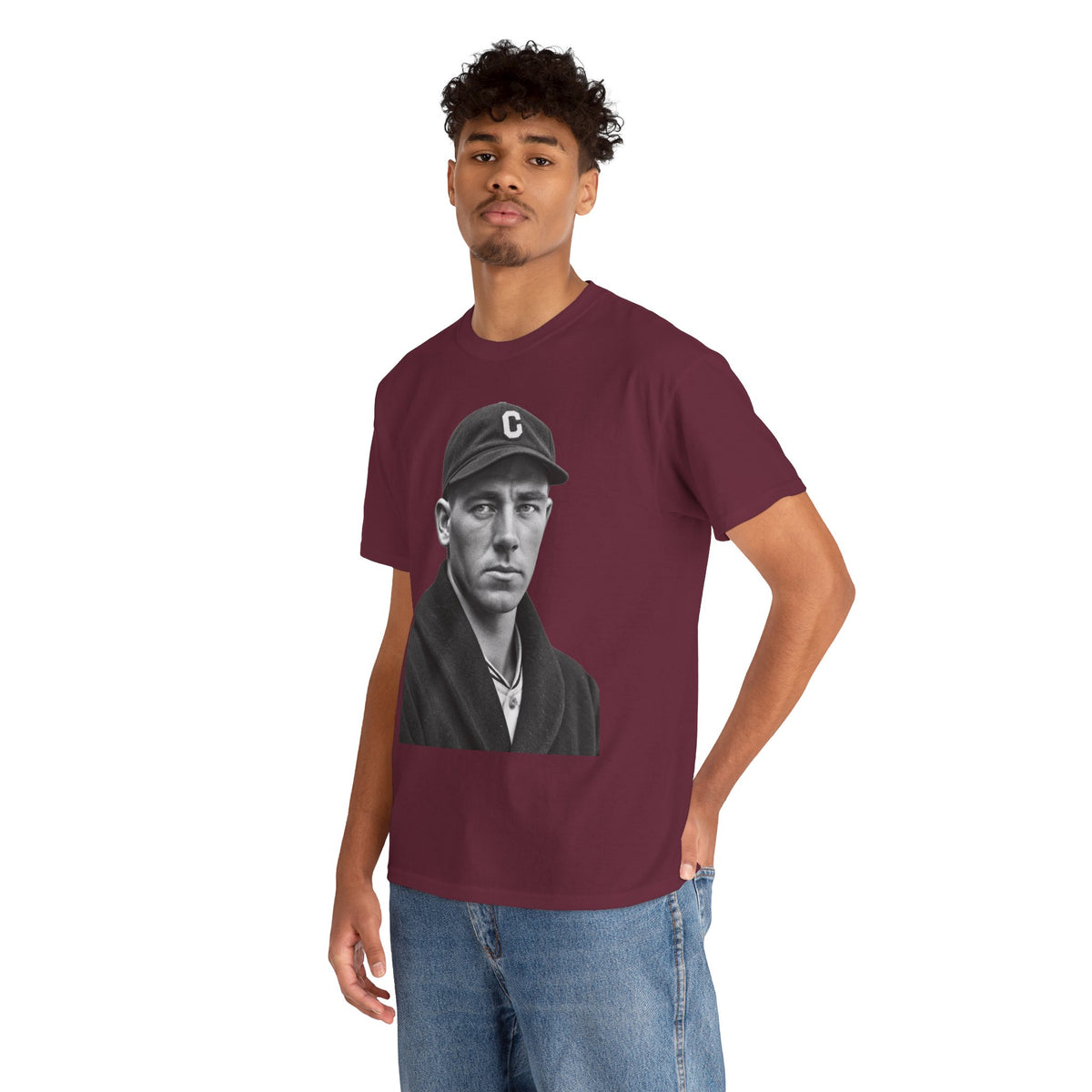 Vintage Baseball Player Portrait Tee