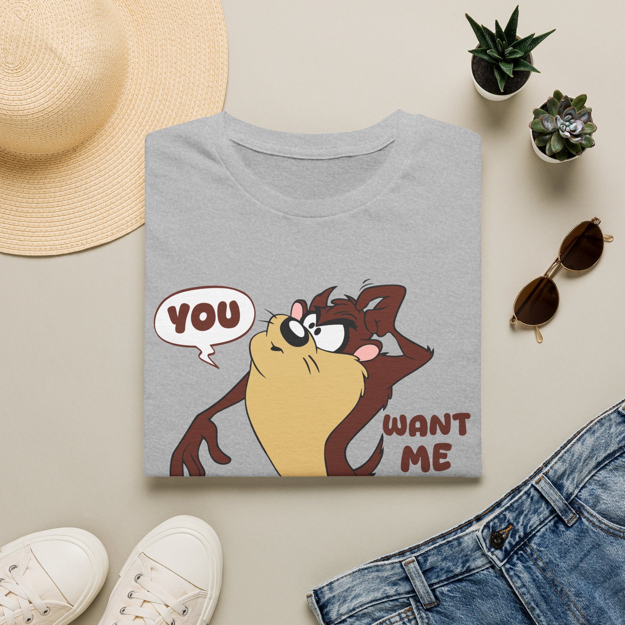 T-Shirt — 'You Want Me to Do What?' Tasmanian Devil Cartoon Tee