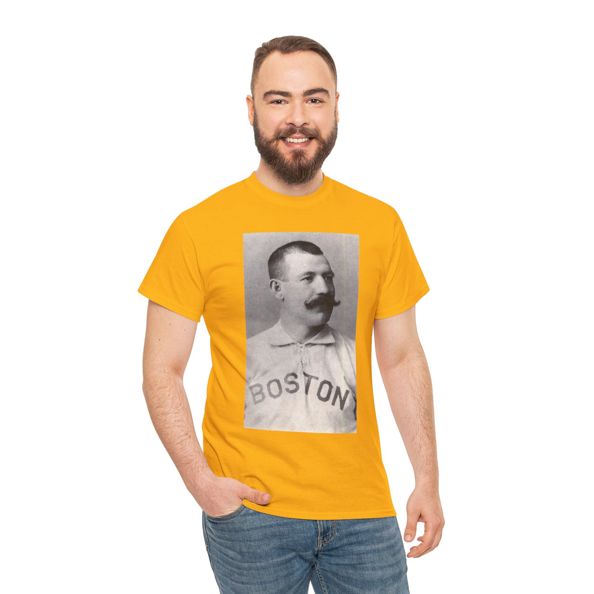 Vintage Boston Baseball Portrait T-Shirt – Retro Classic Baseball Graphic Tee