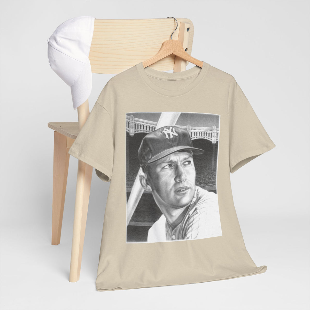 Vintage Baseball Portrait T-Shirt – Classic Retro Player Tee