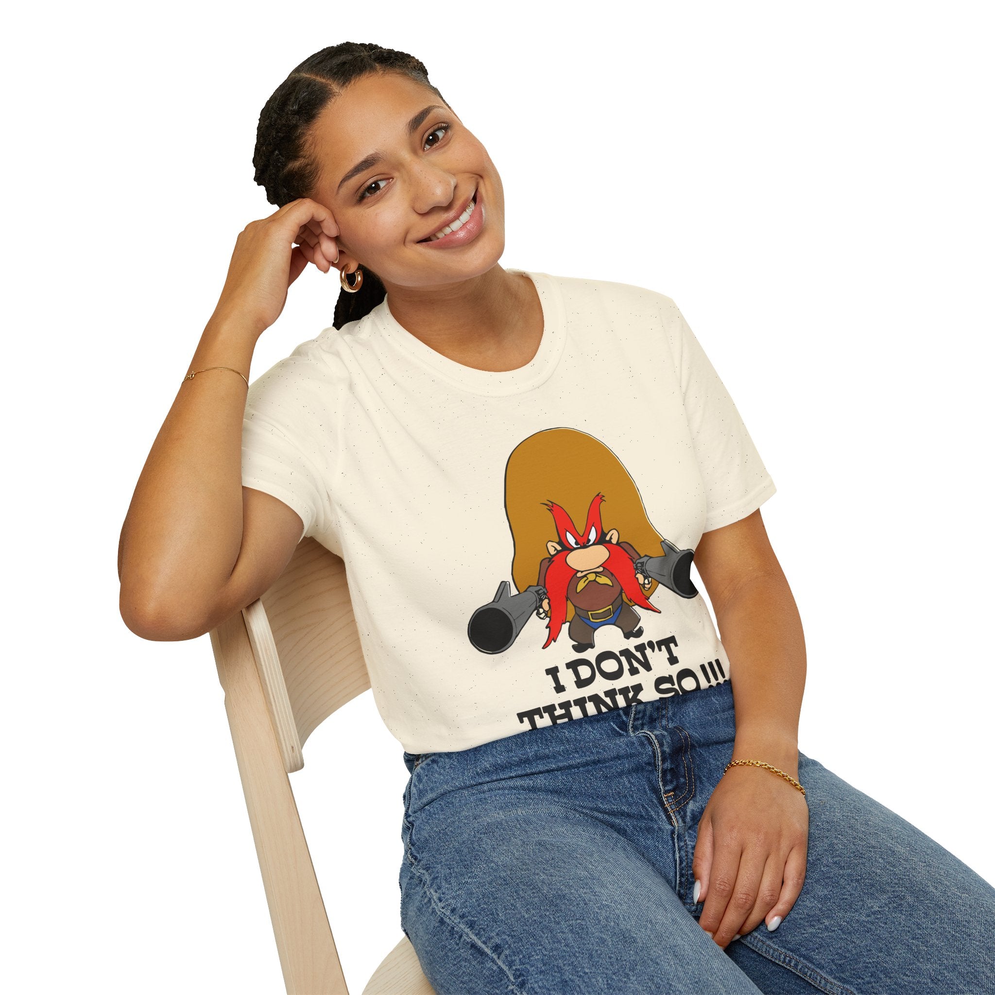 T-Shirt — 'I DON'T THINK SO!!!' Cartoon Character Graphic Tee