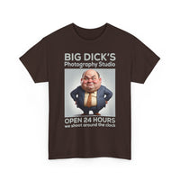 Big Dick's Photography Studio T-Shirt — Funny Novelty Graphic Tee (Open 24 Hours)