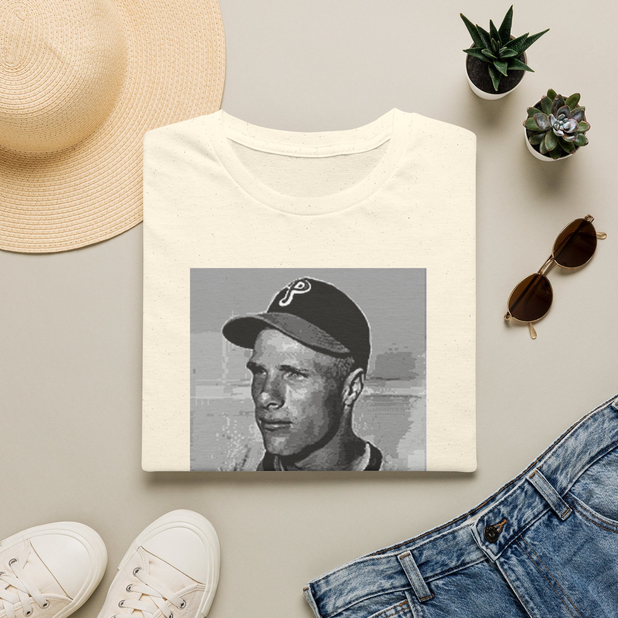 Vintage Philadelphia Phillies Baseball T‑Shirt — Retro Player Portrait