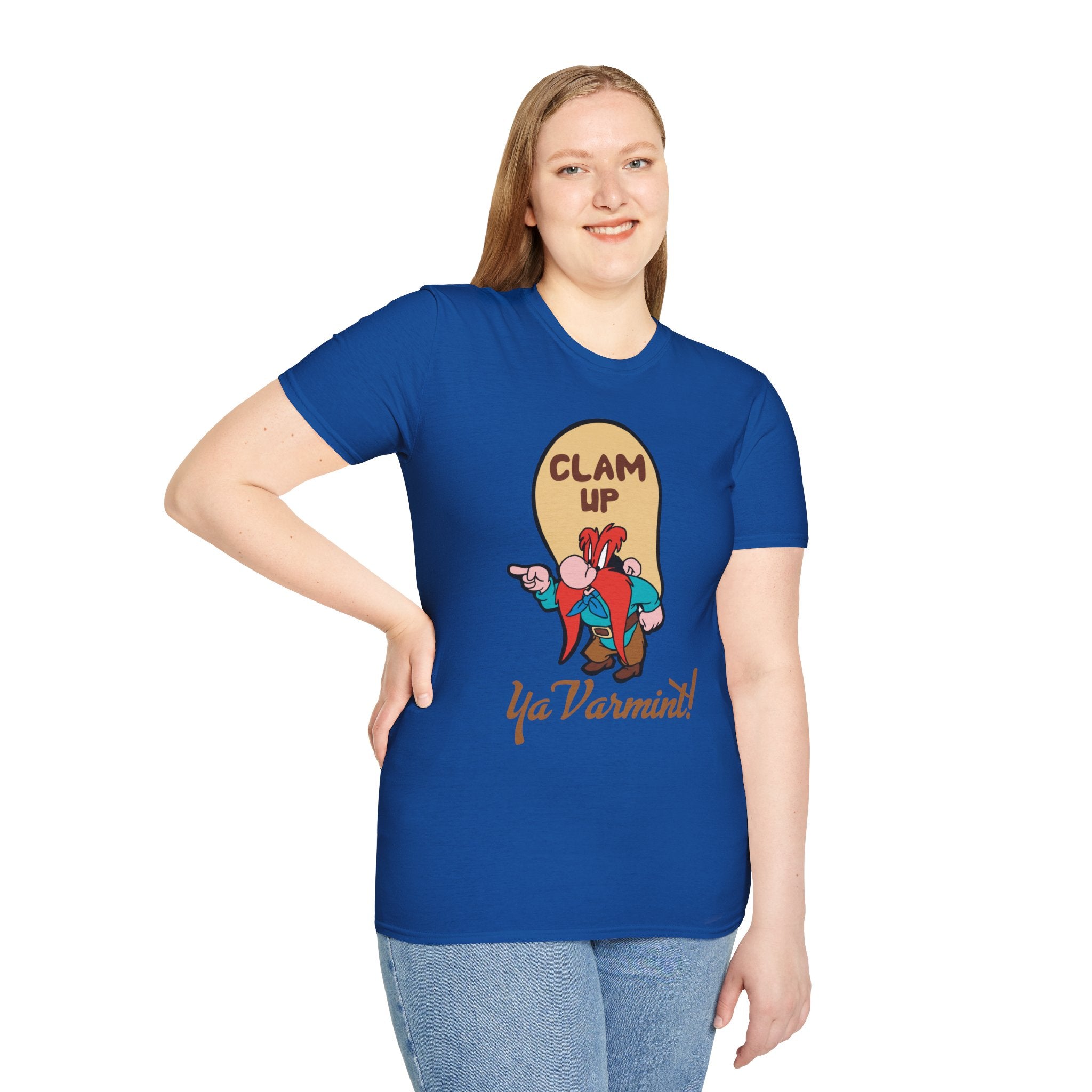 Graphic T-Shirt — 'Clam Up Ya Varmint!' Yosemite-Style Cartoon Tee