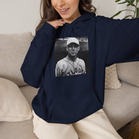 Vintage Baseball Player Hoodie — Classic Sports Graphic Pullover