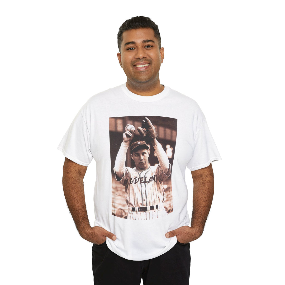 Vintage Cleveland Baseball Photo T-Shirt – Retro Player Graphic Tee