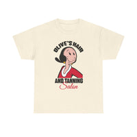 Olive's Hair and Tanning Salon Shirt - Funny Retro Parody Graphic Tee