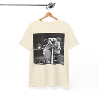 Vintage Baseball Photo T-Shirt – Classic Kneeling Player Graphic Tee