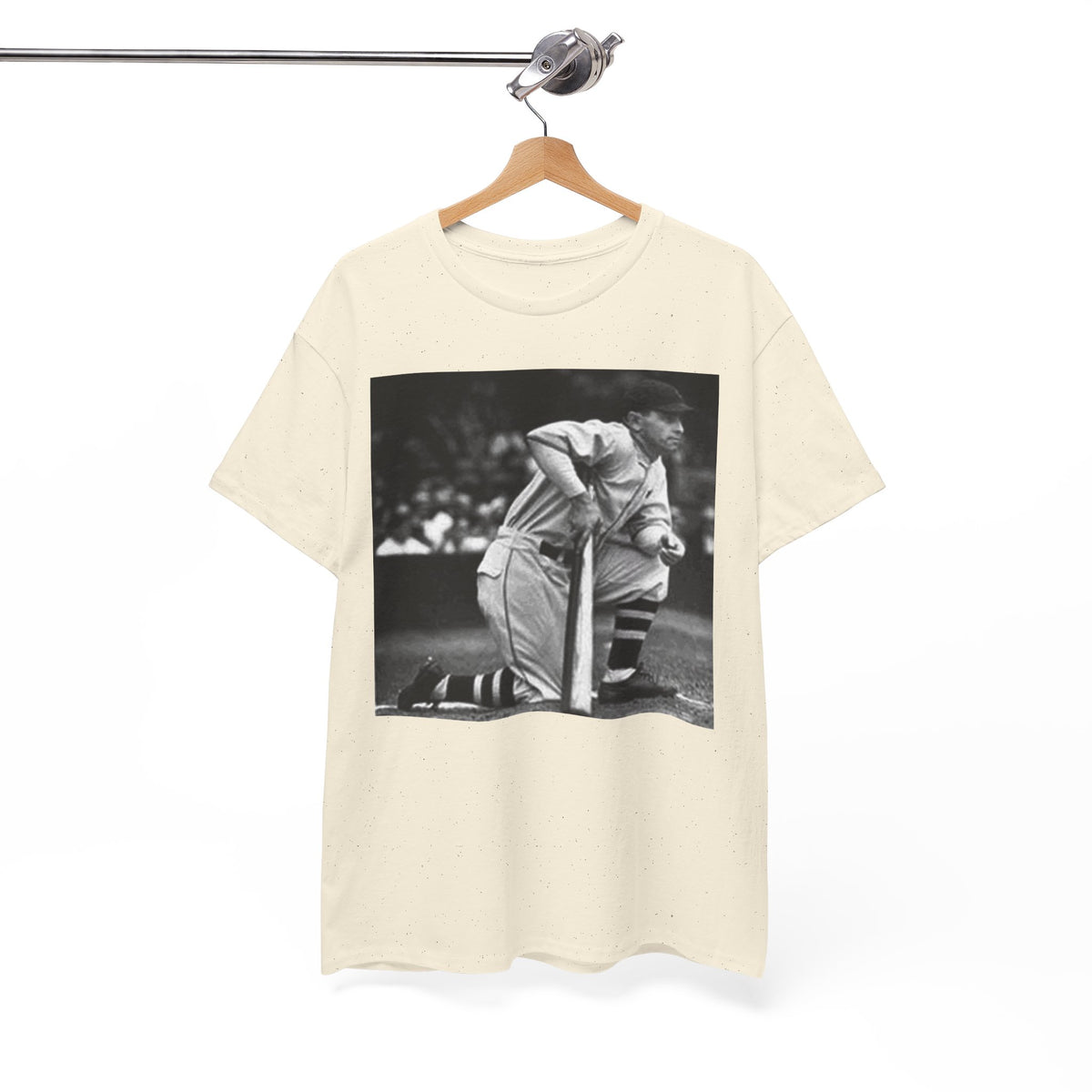Vintage Baseball Photo T-Shirt – Classic Kneeling Player Graphic Tee