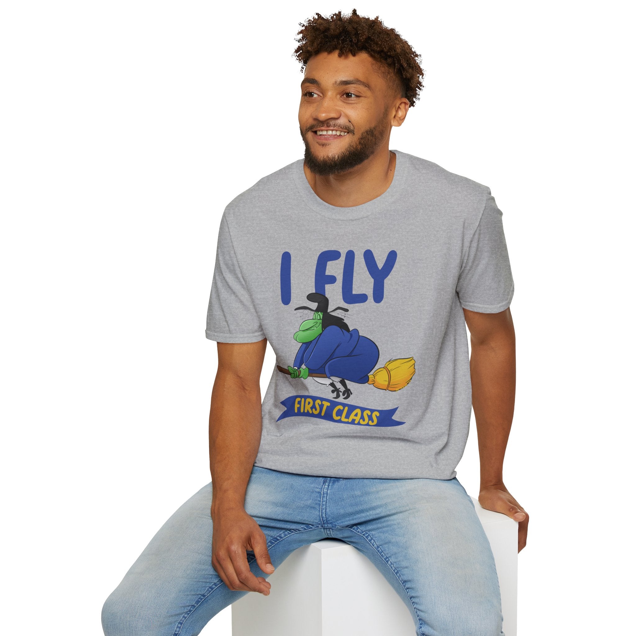 I Fly First Class T‑Shirt — Funny Travel Graphic Tee