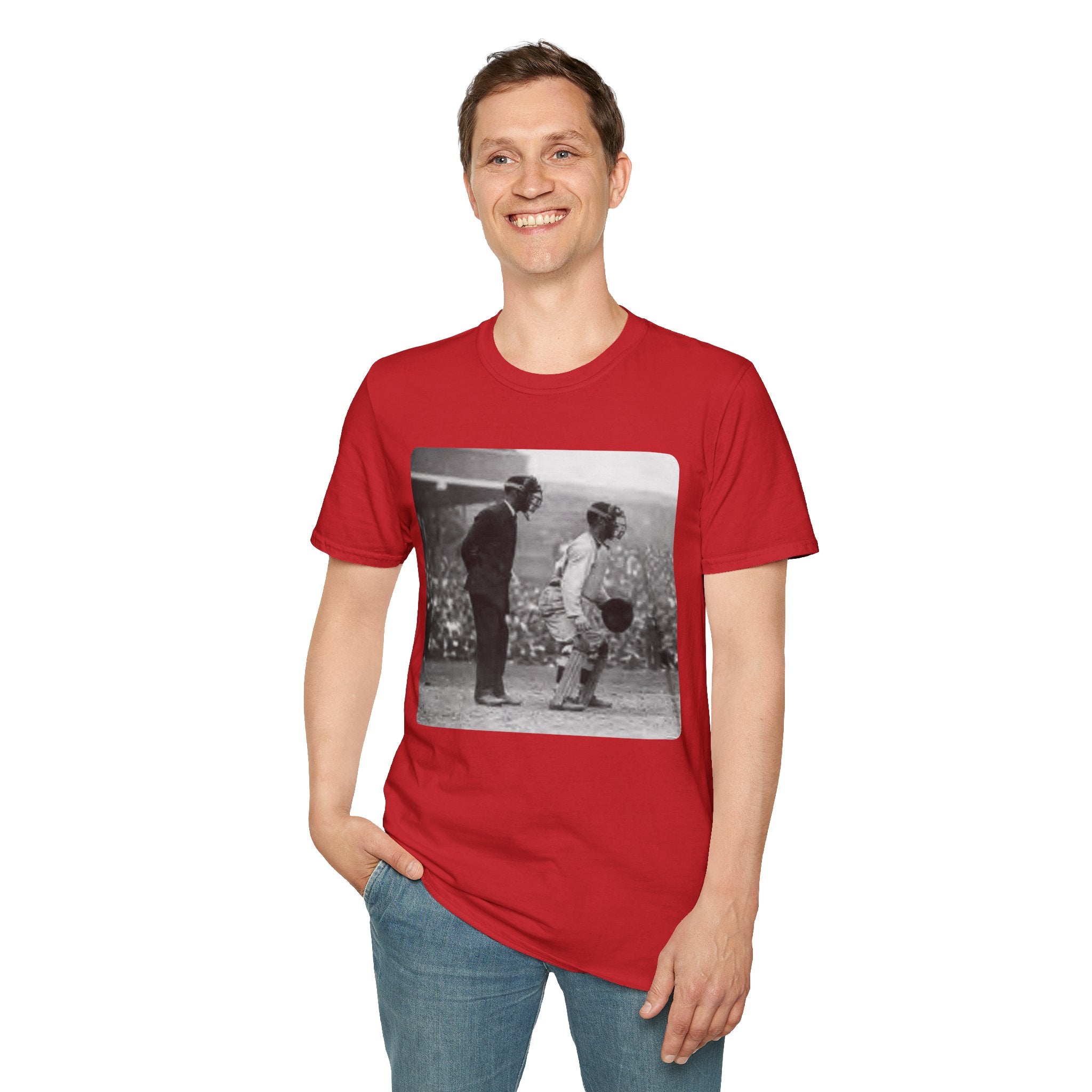 Vintage Baseball Umpire and Batter Photo T-Shirt