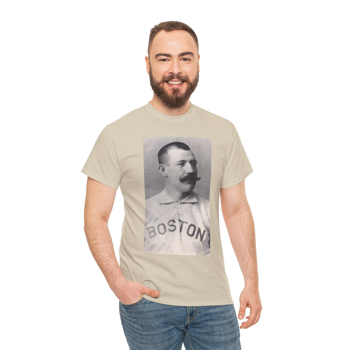 Vintage Boston Baseball Portrait T-Shirt – Retro Classic Baseball Graphic Tee