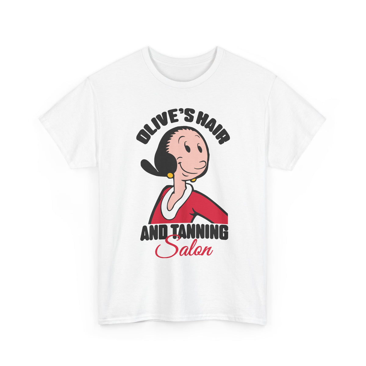 Olive’s Hair & Tanning Salon T-Shirt — Vintage Olive Oyl Cartoon Tee