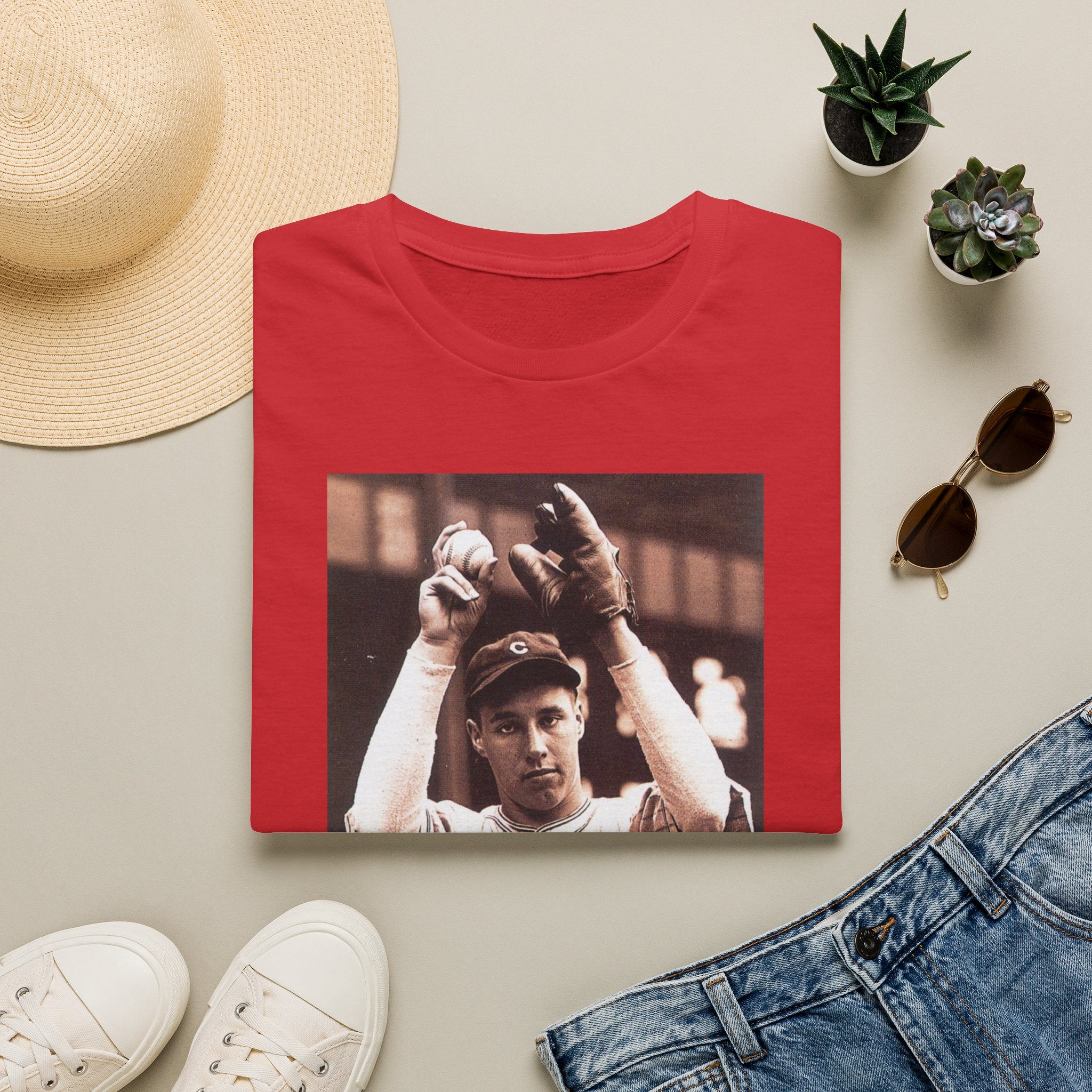 Vintage Baseball Player Photo T-Shirt — Retro Sports Tee