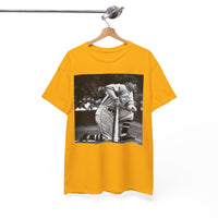 Vintage Baseball Photo T-Shirt – Classic Kneeling Player Graphic Tee