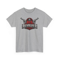 Red Revolver Graphic Tee — Retro Western Guns Logo T-Shirt
