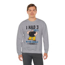 I Had 3 RBIs In the World Series Funny Baseball Fan Retro Cartoon Graphic Sweatshirt