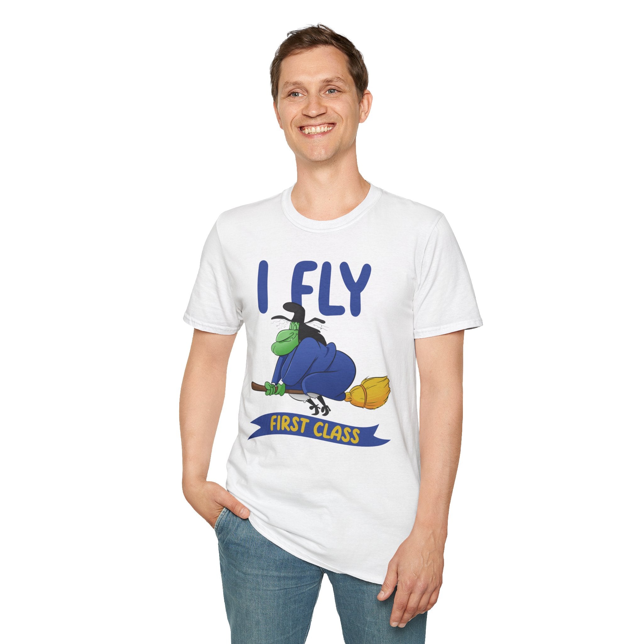 I Fly First Class T‑Shirt — Funny Travel Graphic Tee