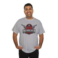 Red Revolver Graphic Tee — Retro Western Guns Logo T-Shirt