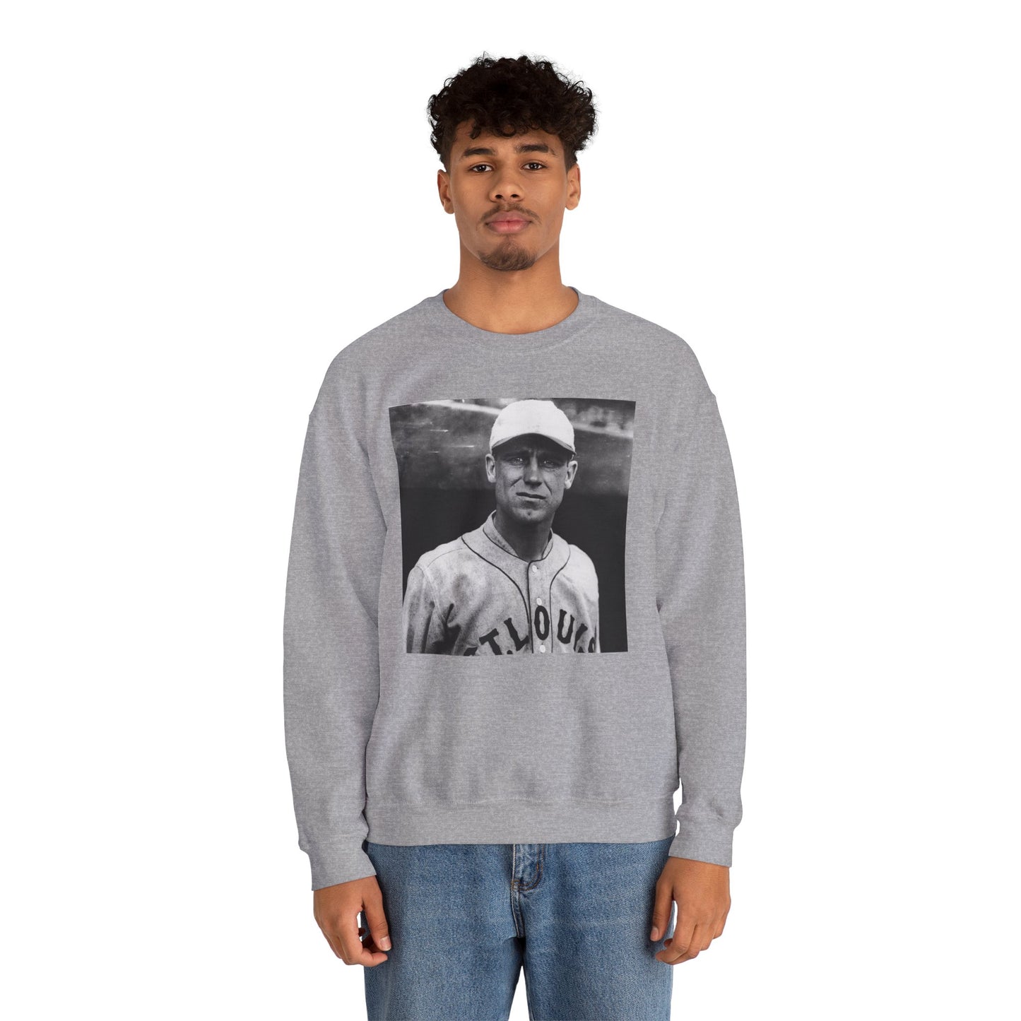 Vintage Baseball Player Sweatshirt - Classic Sports Graphic Crewneck
