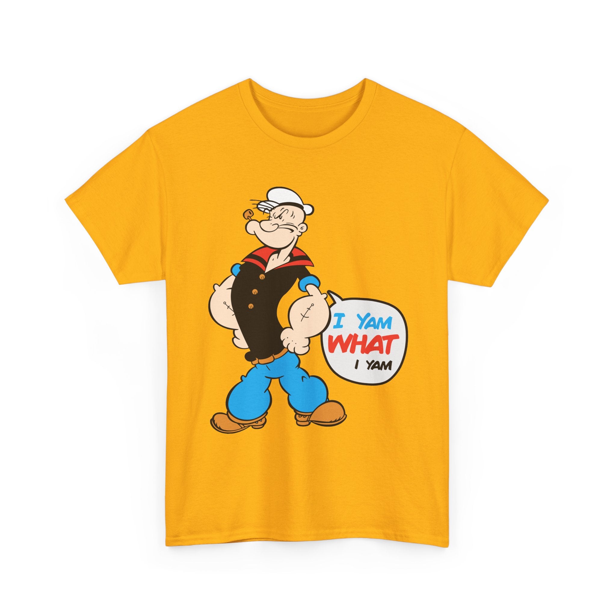 Popeye "I Yam What I Yam" Funny Cartoon Graphic T-Shirt