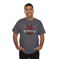 Red Revolver Graphic Tee — Retro Western Guns Logo T-Shirt