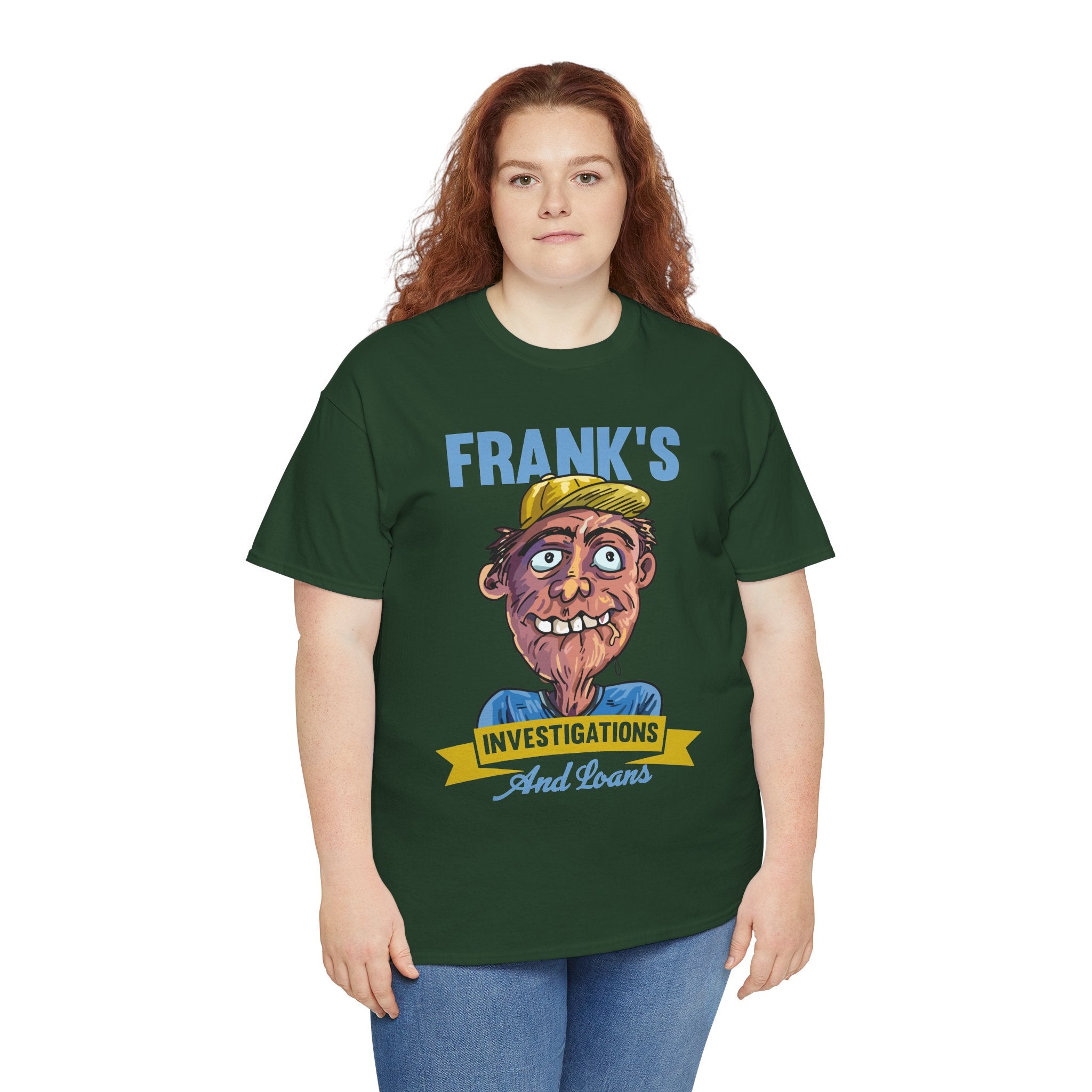 Frank's Investigations and Loans Funny Retro Character Vintage Humor Graphic T- Shirt