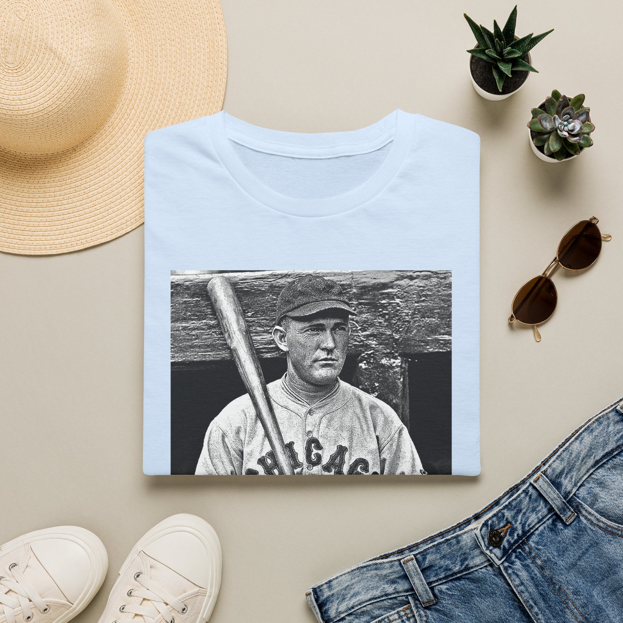 Vintage Cricket Player Photo T-Shirt — Retro Sports Tee