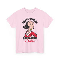 Olive’s Hair & Tanning Salon T-Shirt — Vintage Olive Oyl Cartoon Tee