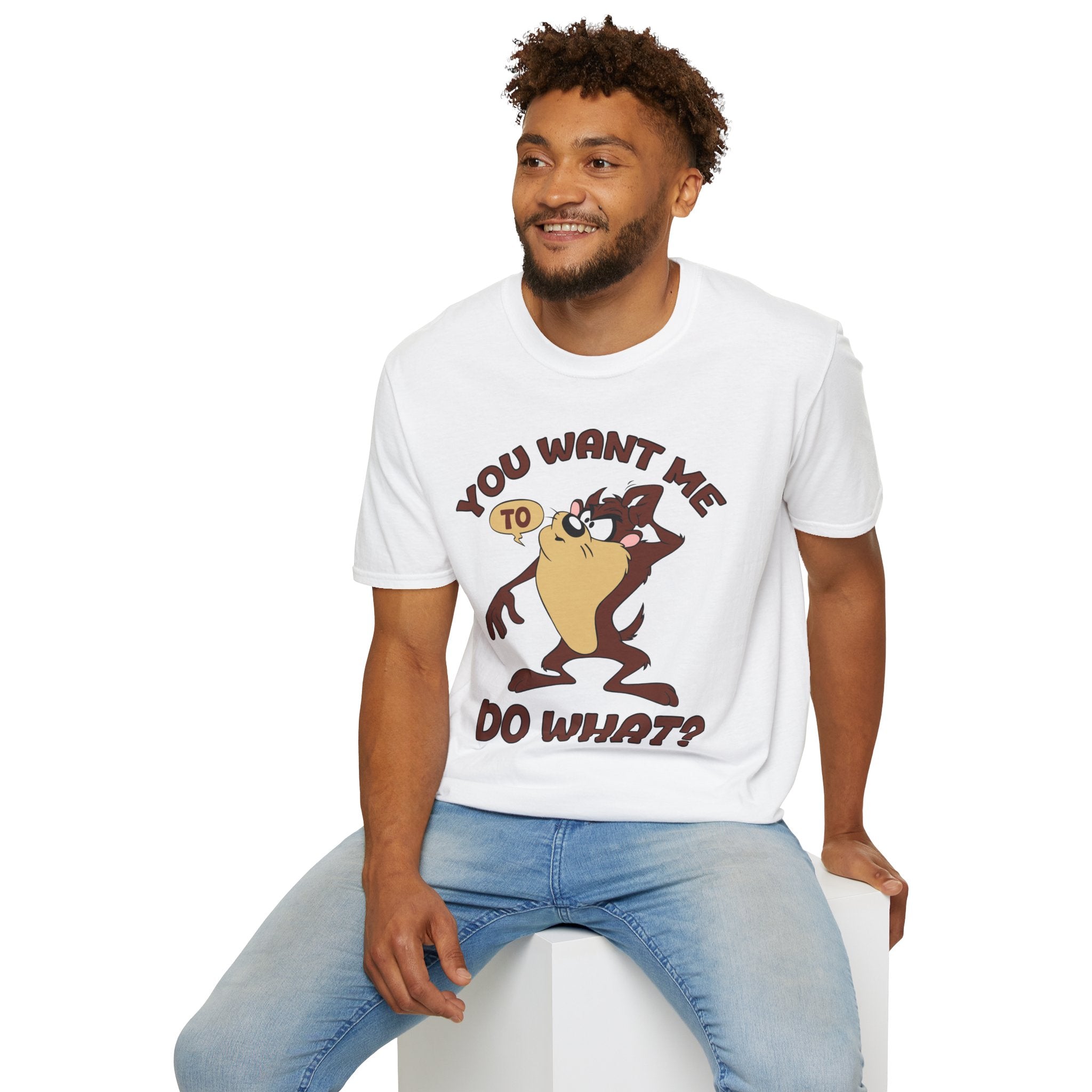 T-Shirt — Vintage Taz 'You Want Me To Do What?' Cartoon Graphic Tee