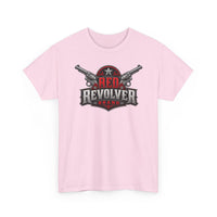 Red Revolver Graphic Tee — Retro Western Guns Logo T-Shirt