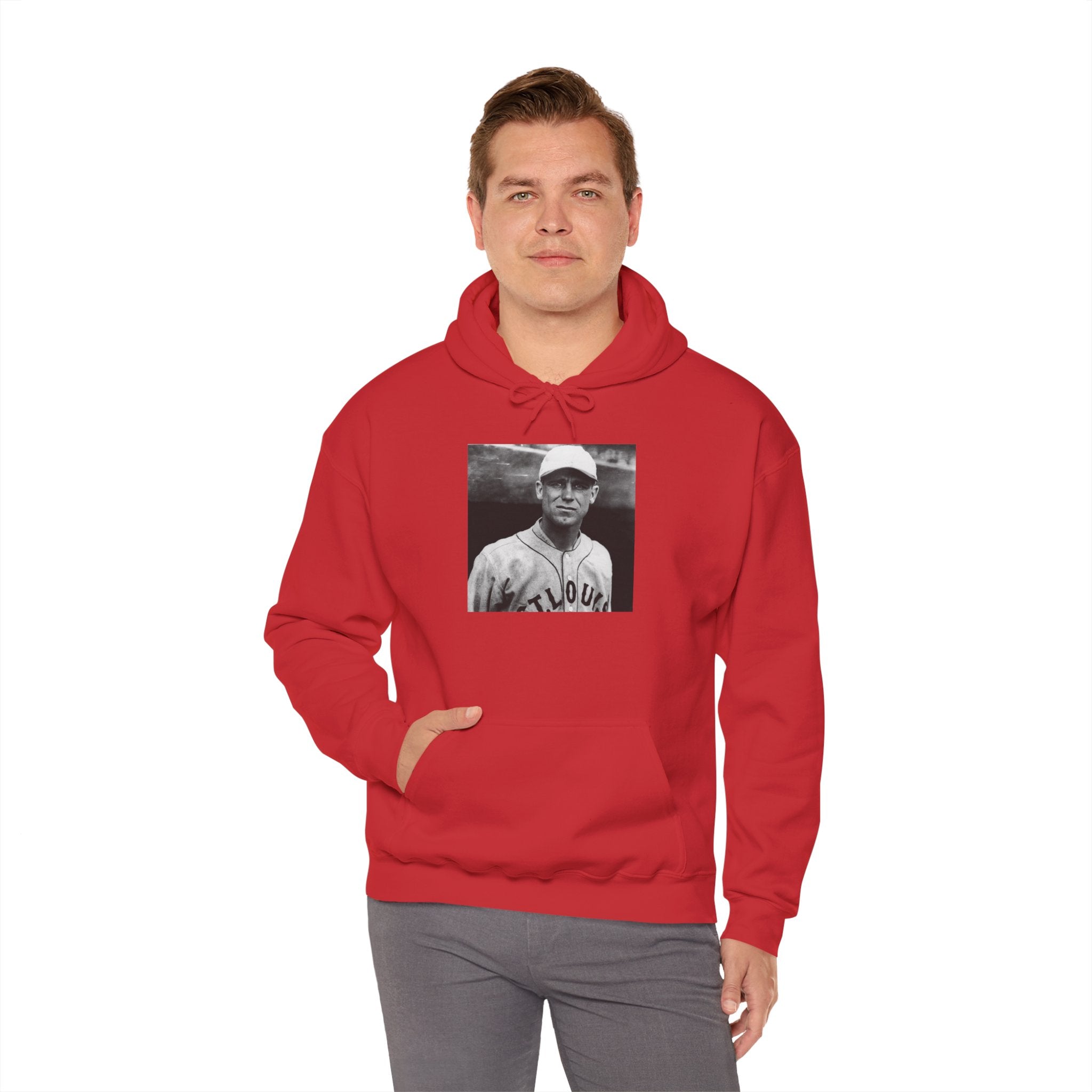 Vintage Baseball Player Hoodie — Classic Sports Graphic Pullover