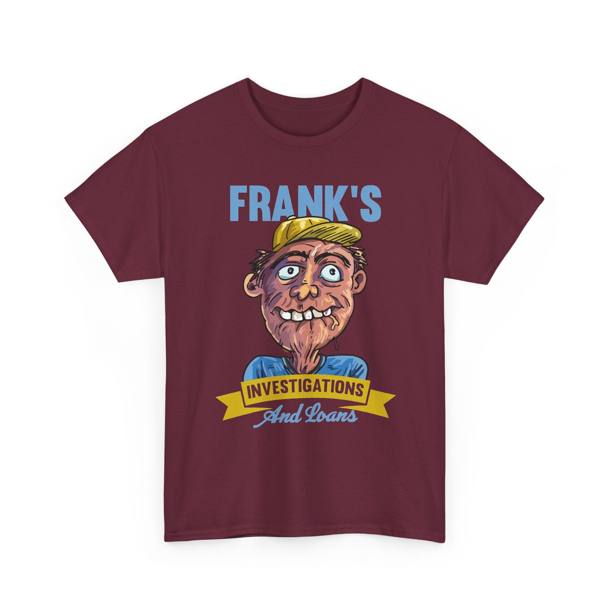 Frank's Investigations and Loans Funny Retro Character Vintage Humor Graphic T- Shirt