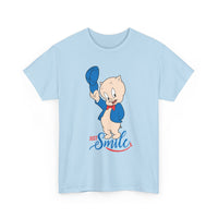 Retro Cartoon Pig 'Just Smile' T-Shirt