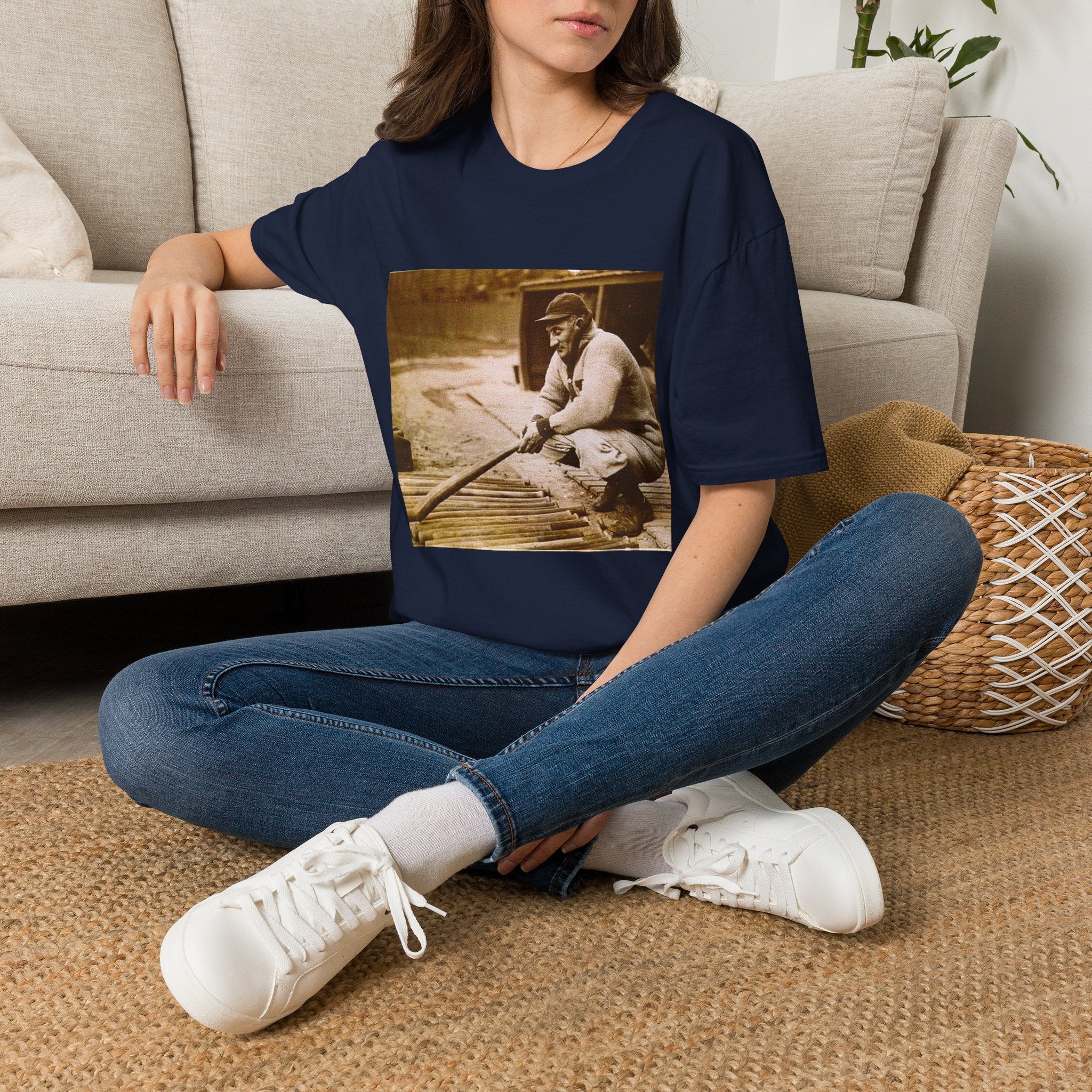 Vintage Fisherman Photo T-Shirt