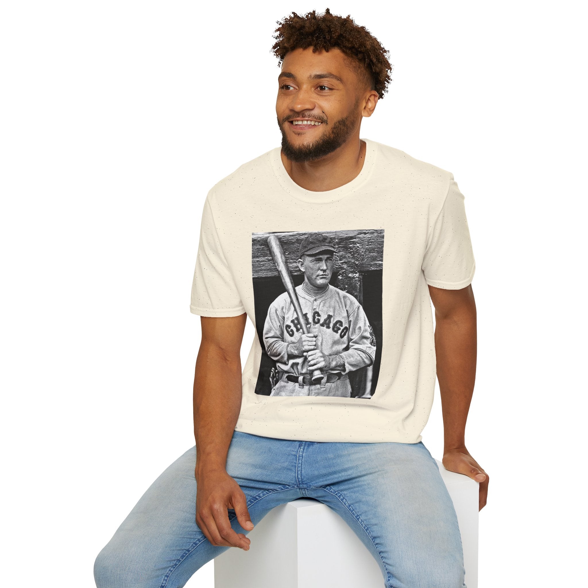 Vintage Cricket Player Photo T-Shirt — Retro Sports Tee