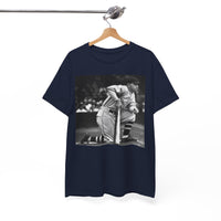 Vintage Baseball Photo T-Shirt – Classic Kneeling Player Graphic Tee